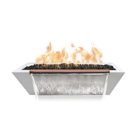 The Outdoor Plus 72 Rectangular Linear Maya Fire, Water Bowl, Powder Coated Metal, Java, Natural Gas OPT-7220MPCFWE12V-JAV-NG